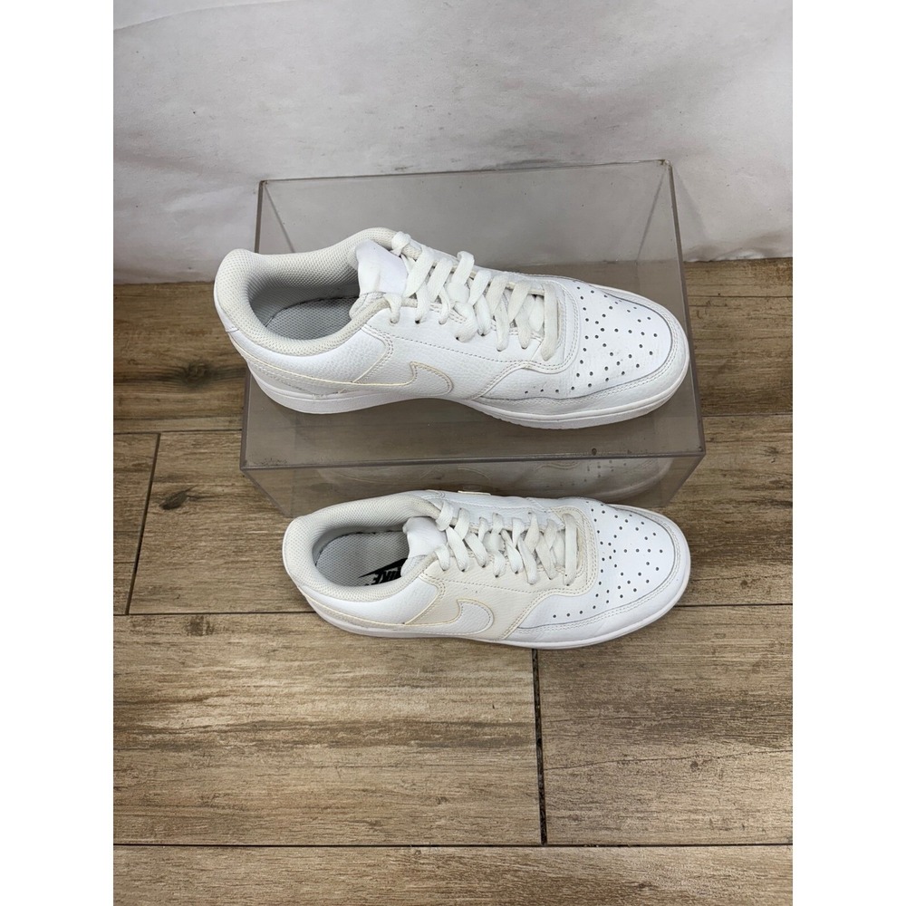 Nike Court Vision Low Sneakers‎ White Leather Casual Shoes Women's - Picture 9 of 10